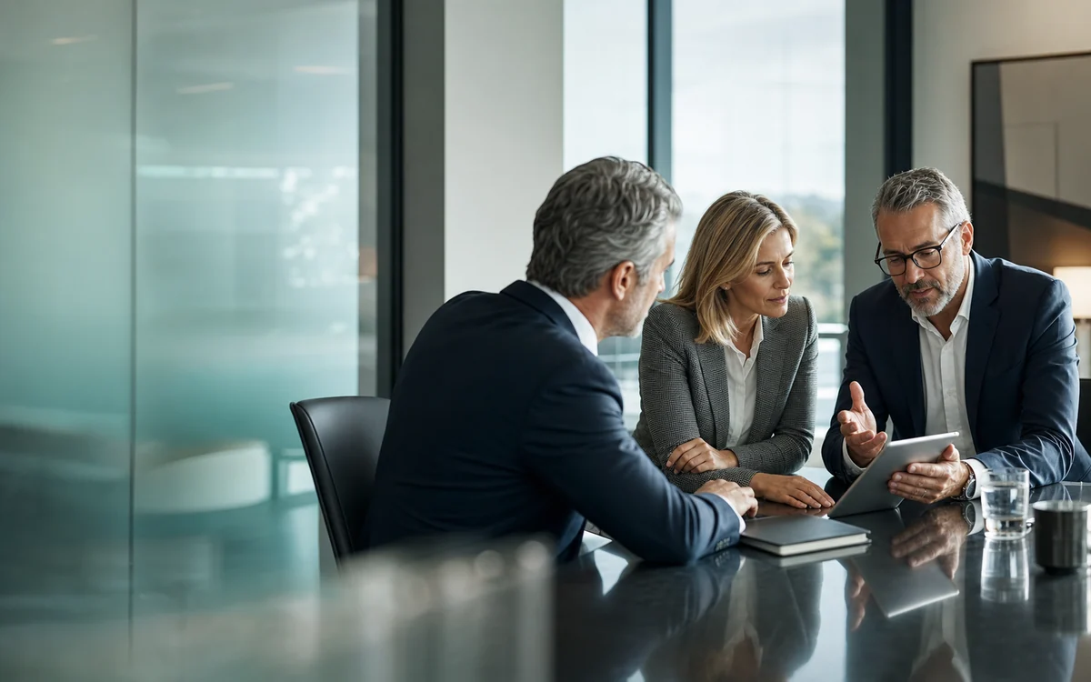 Senior advisors in a private introduction meeting