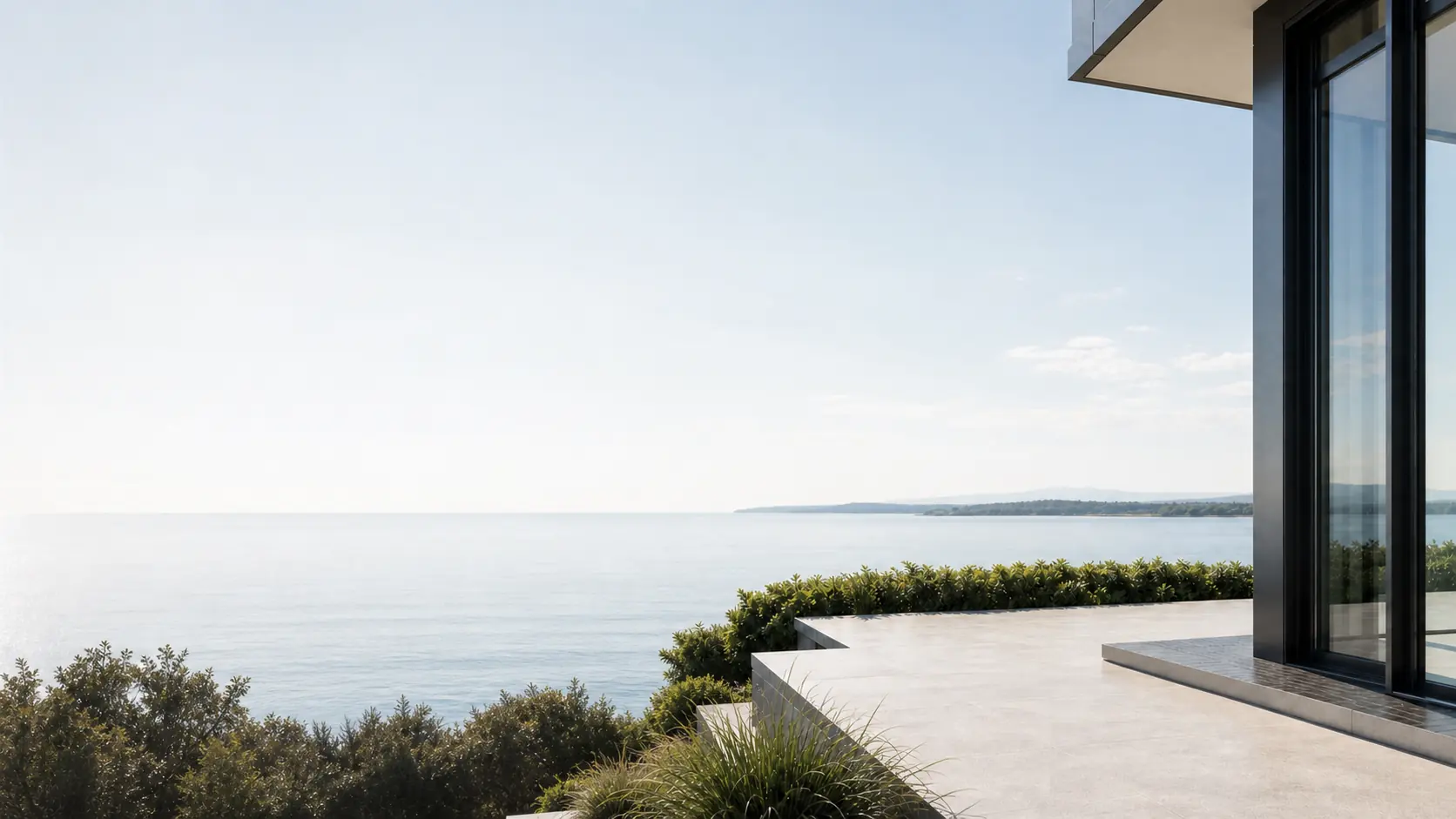 Quiet coastal executive setting beside the water