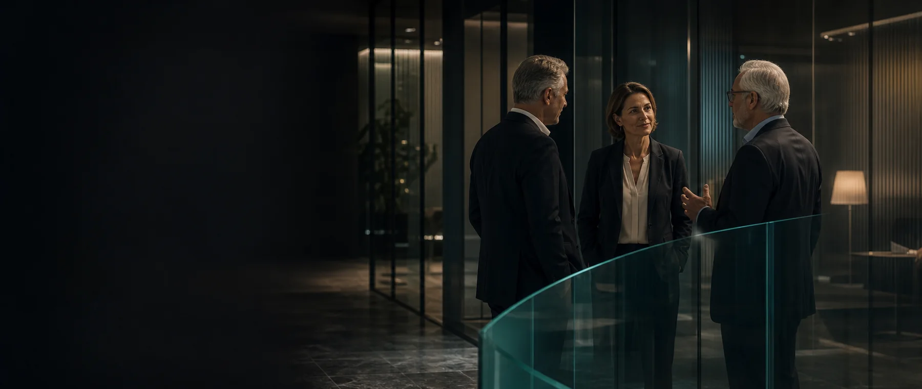 Senior advisors in a private introduction process conversation